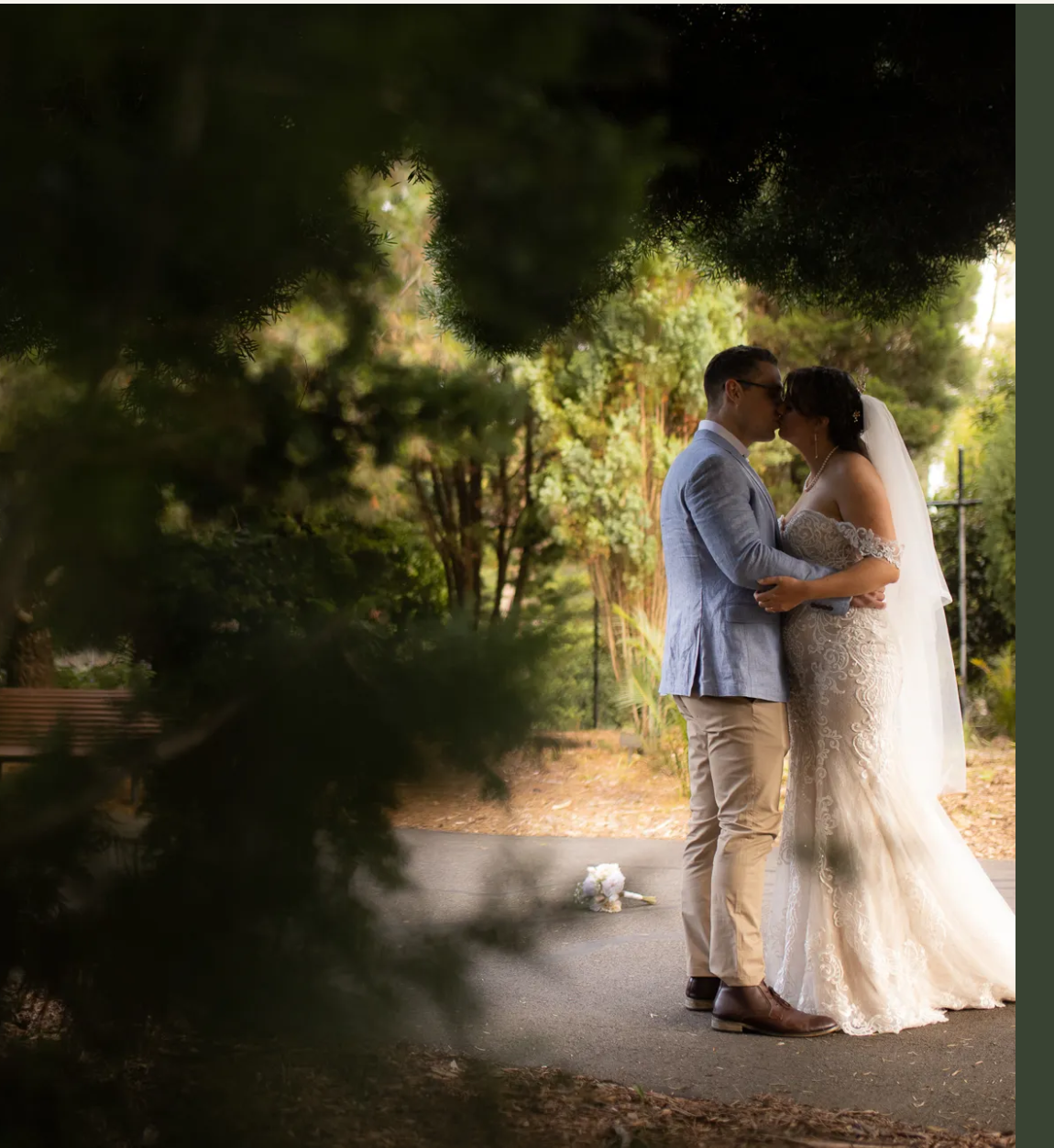 Clare & Tom celebrating their wedding day